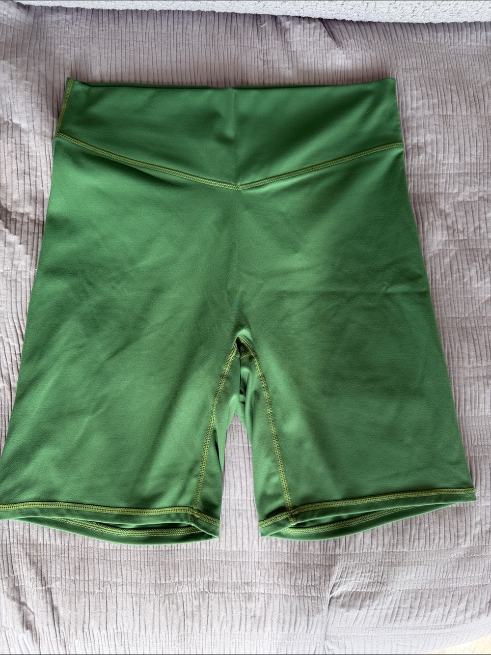 High-Rise Green Women's Bike Shorts